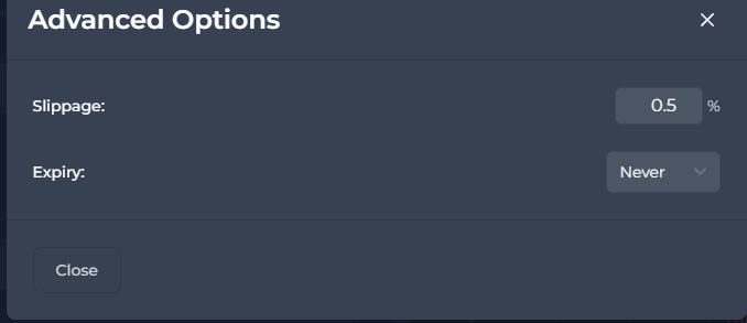 Diffused Dex Advanced Options
